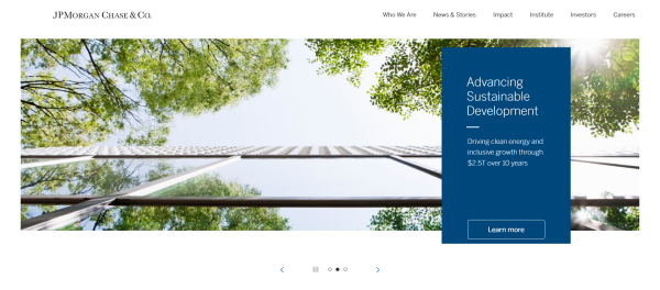 Screenshot Website JPMorgan Chase