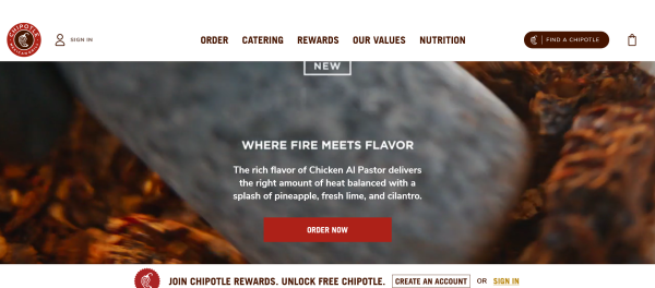 Screenshot Website Chipotle