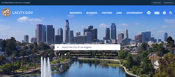 Screenshot Website City of Los Angeles