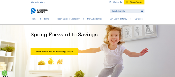 Screenshot Website Dominion Energy 