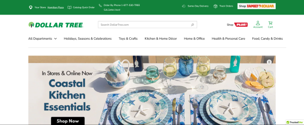 Screenshot Website Dollar Tree