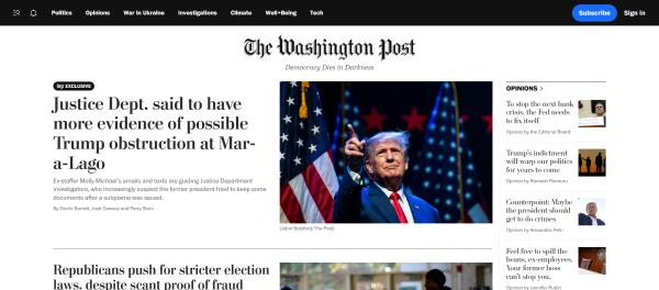 Screenshot Website The Washington Post