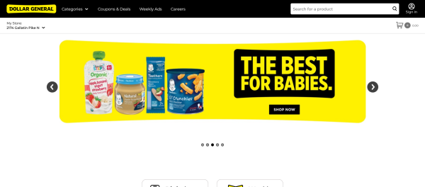 Screenshot Website Dollar General