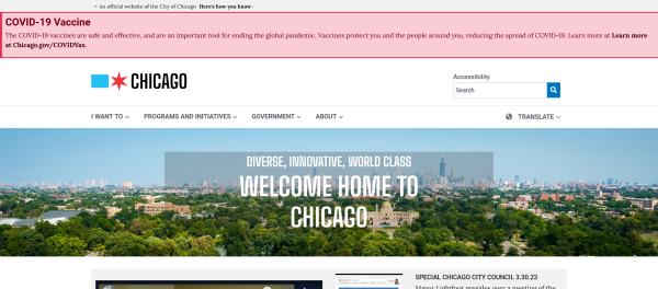 Screenshot Website City of Chicago