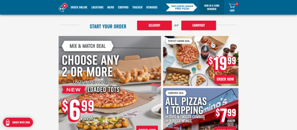 Screenshot Website Domino's